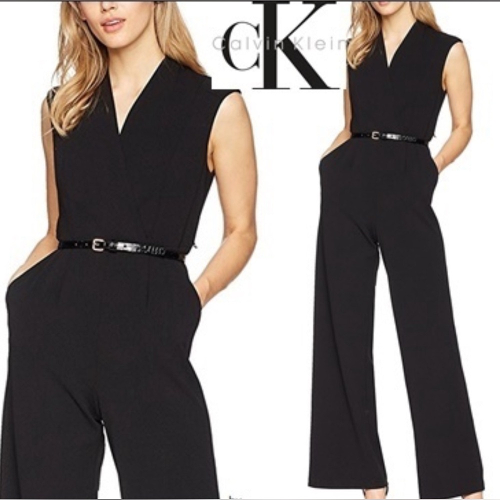 Calvin Klein Belted Jumpsuit Black Size 6